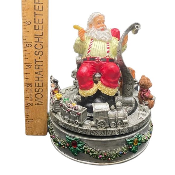 Home For The Holidays Rotating Musical Santa Vintage Centerpiece Music Box - Picture 11 of 12